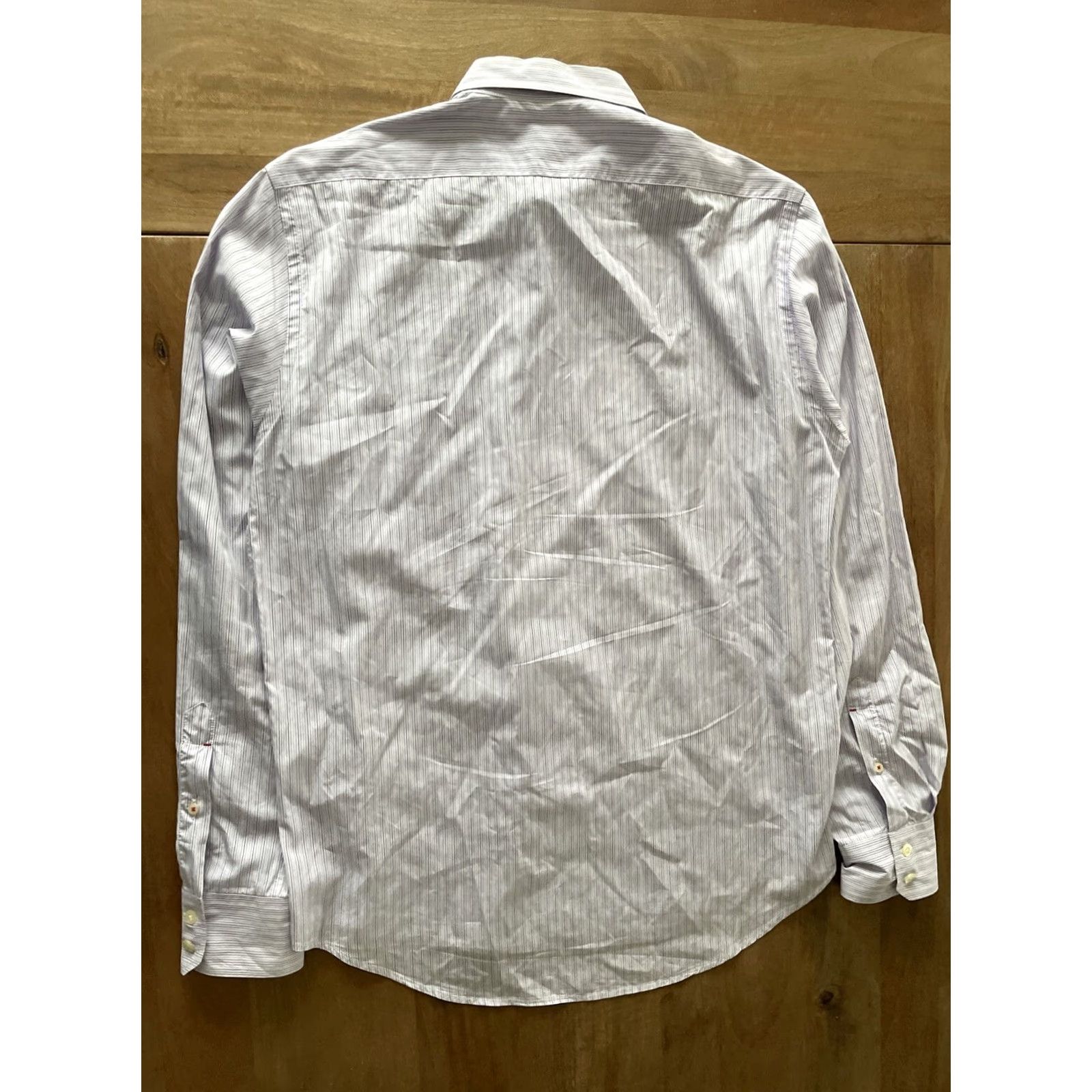 Hartford Hartford Button-Up Shirt Men's Small Striped Purple Cotton Long Sleeve Lightweight Casual Workwear Shirt Size US S / EU 44-46 / 1 - 2 Thumbnail
