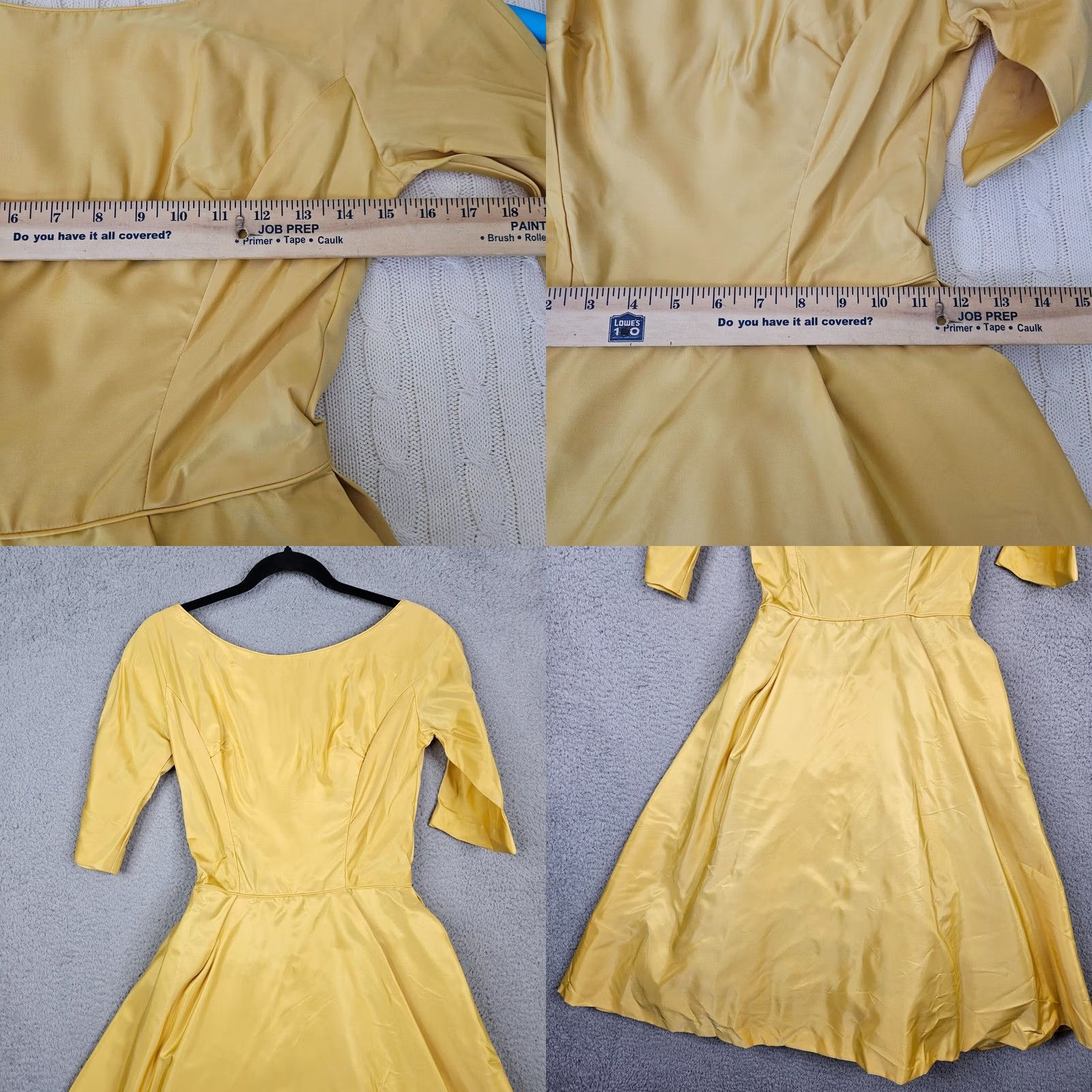 Vintage VTG Deb Group Lorrie 1950's Gold Fit & Flare Prom Party Cocktail Dress Sz 11 Women Size L / US 10 / IT 46 - 8 Thumbnail