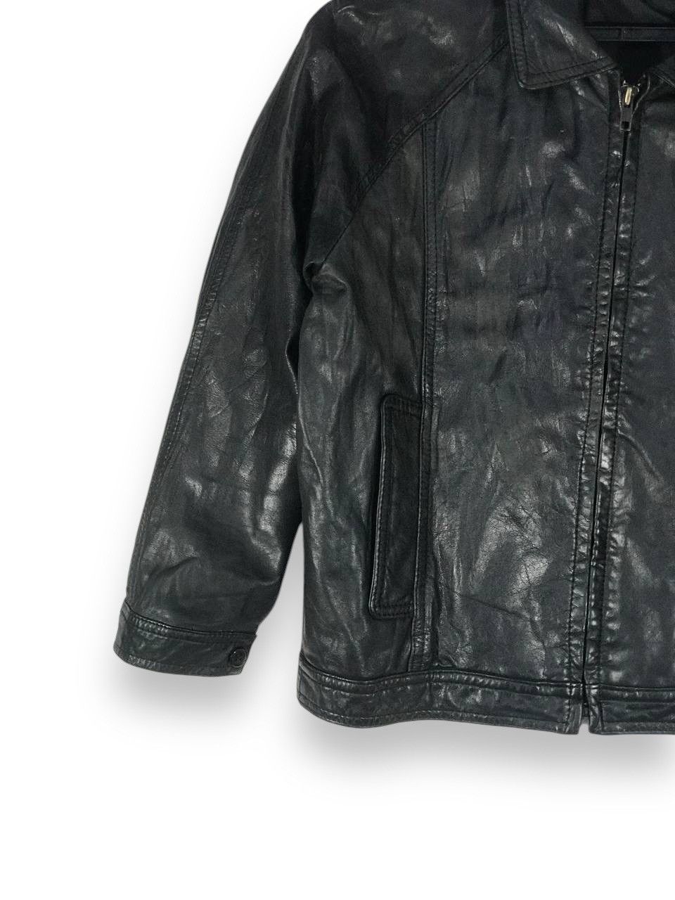 Vintage Soul sniper leather jacket all black Size US XS / EU 42 / 0 - 4 Thumbnail