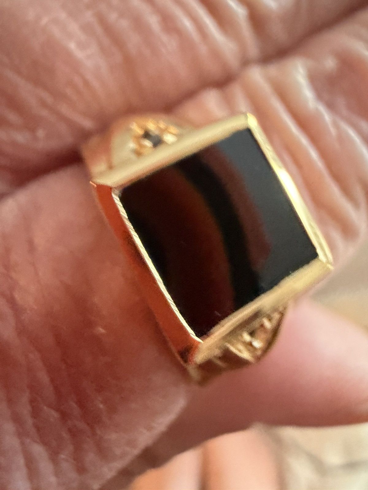 Other 14kt gold over sterling silver black onyx ring size 9 Size ONE SIZE - 1 Thumbnail