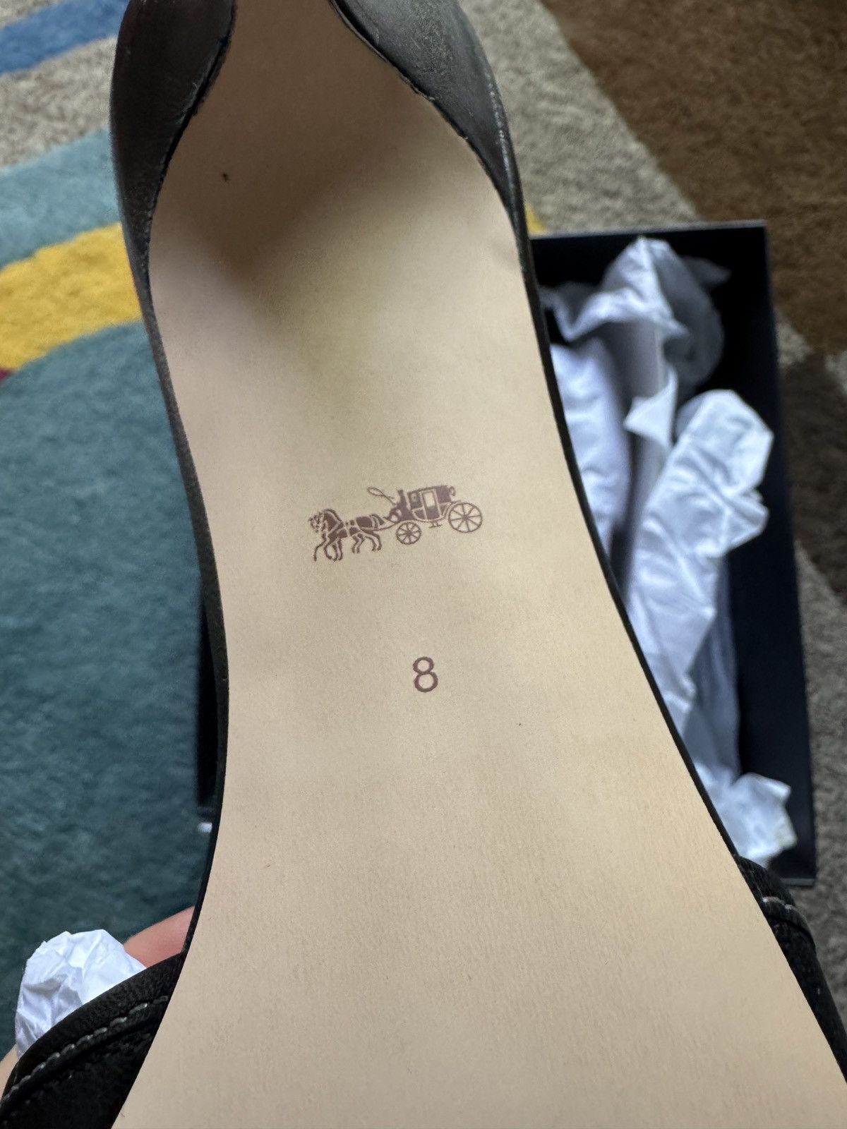 Coach Margot Leather Sandal size 8 Black