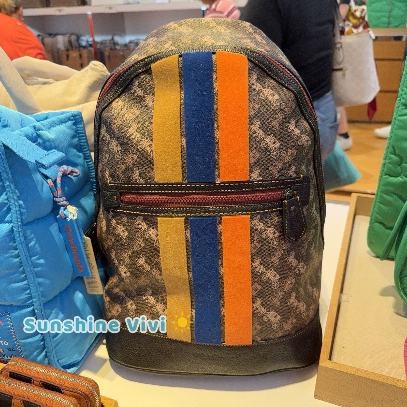 Coach NWT Coach Barrow Backpack Horse Carriage Stripe 88328 Size ONE SIZE - 1 Thumbnail