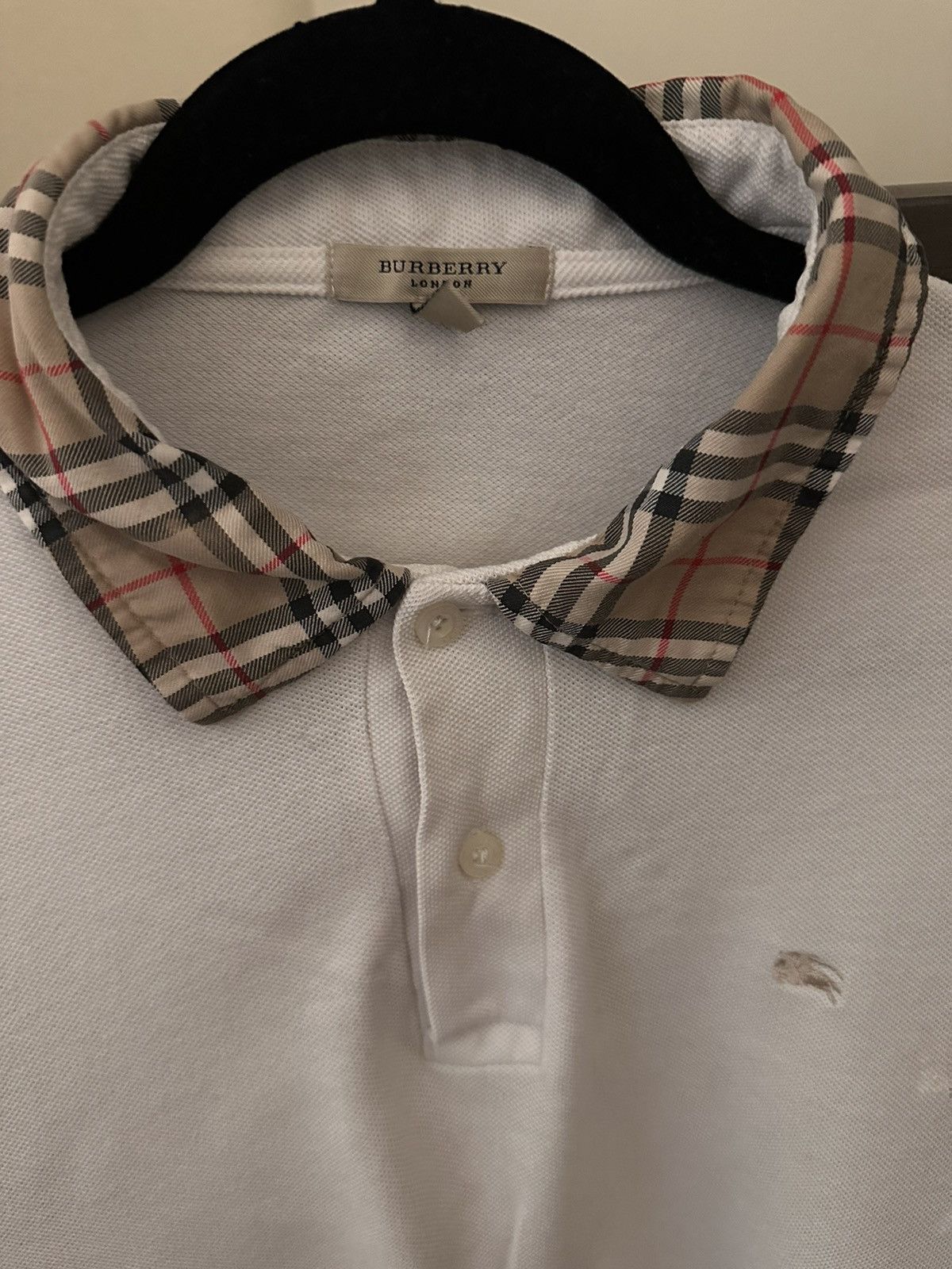 image of Burberry Polo in White, Men's (Size XL)