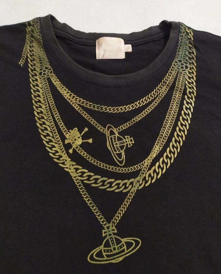 Vintage × Vivienne Westwood 🔥Vivienne Westwood Necklace Print Orb Logo Design Tshirt Size M / US 6-8 / IT 42-44 - 2 Thumbnail