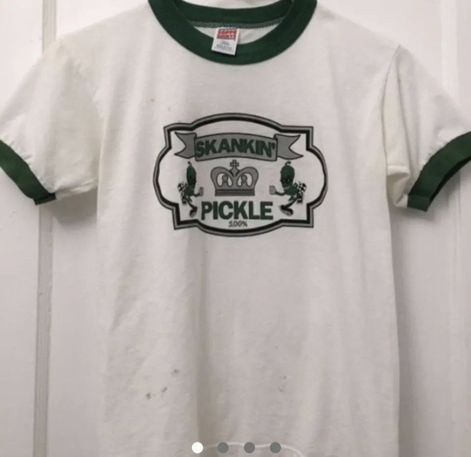 Image of Band Tees x Vintage 90's Skankin’ Pickle Ringer Tee in White, Women's (Size XS)