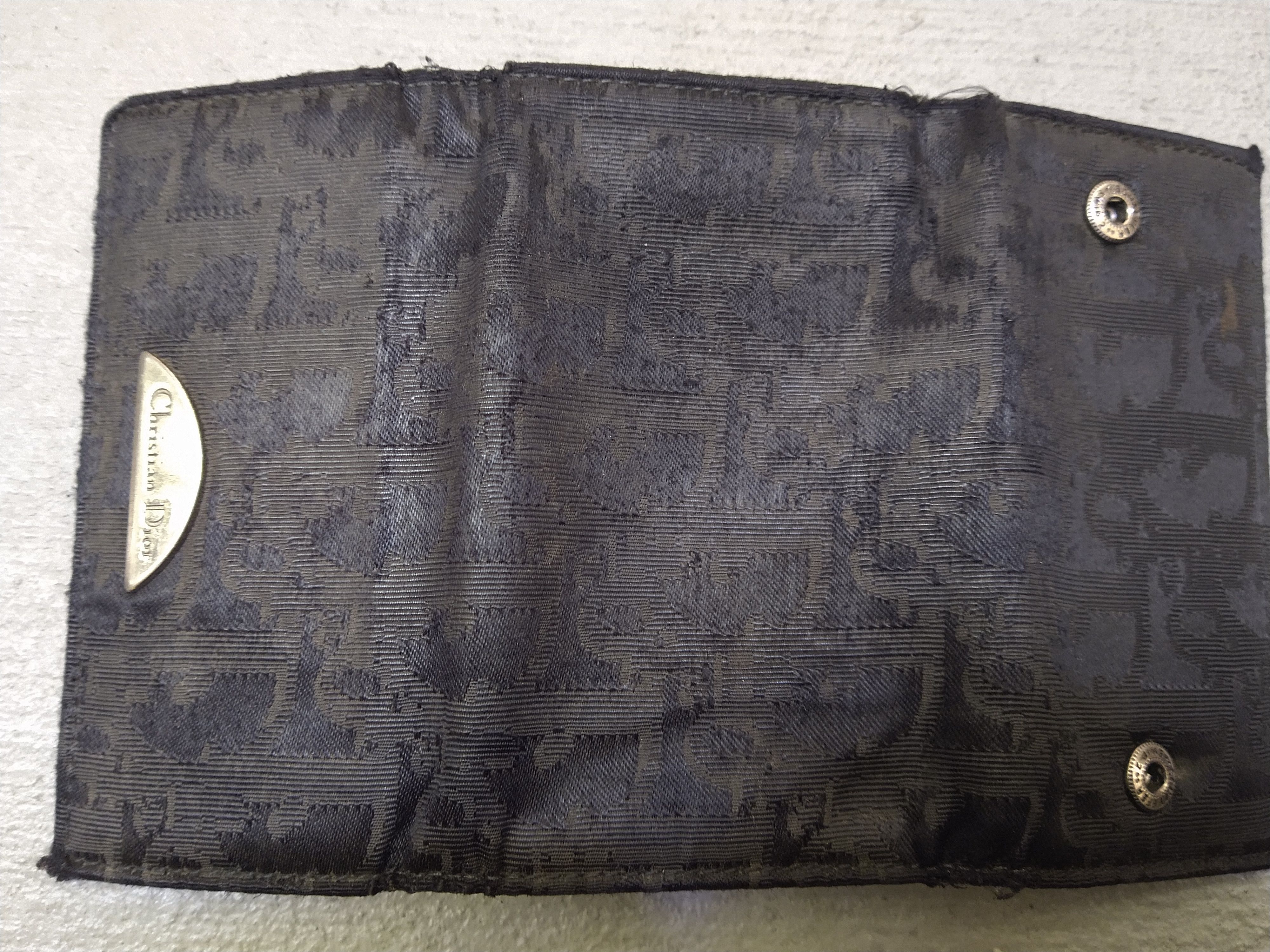 Christian Dior Monsieur Christian Dior Wallet Black Canvas Nylon Leather Monogram Size ONE SIZE - 9 Thumbnail