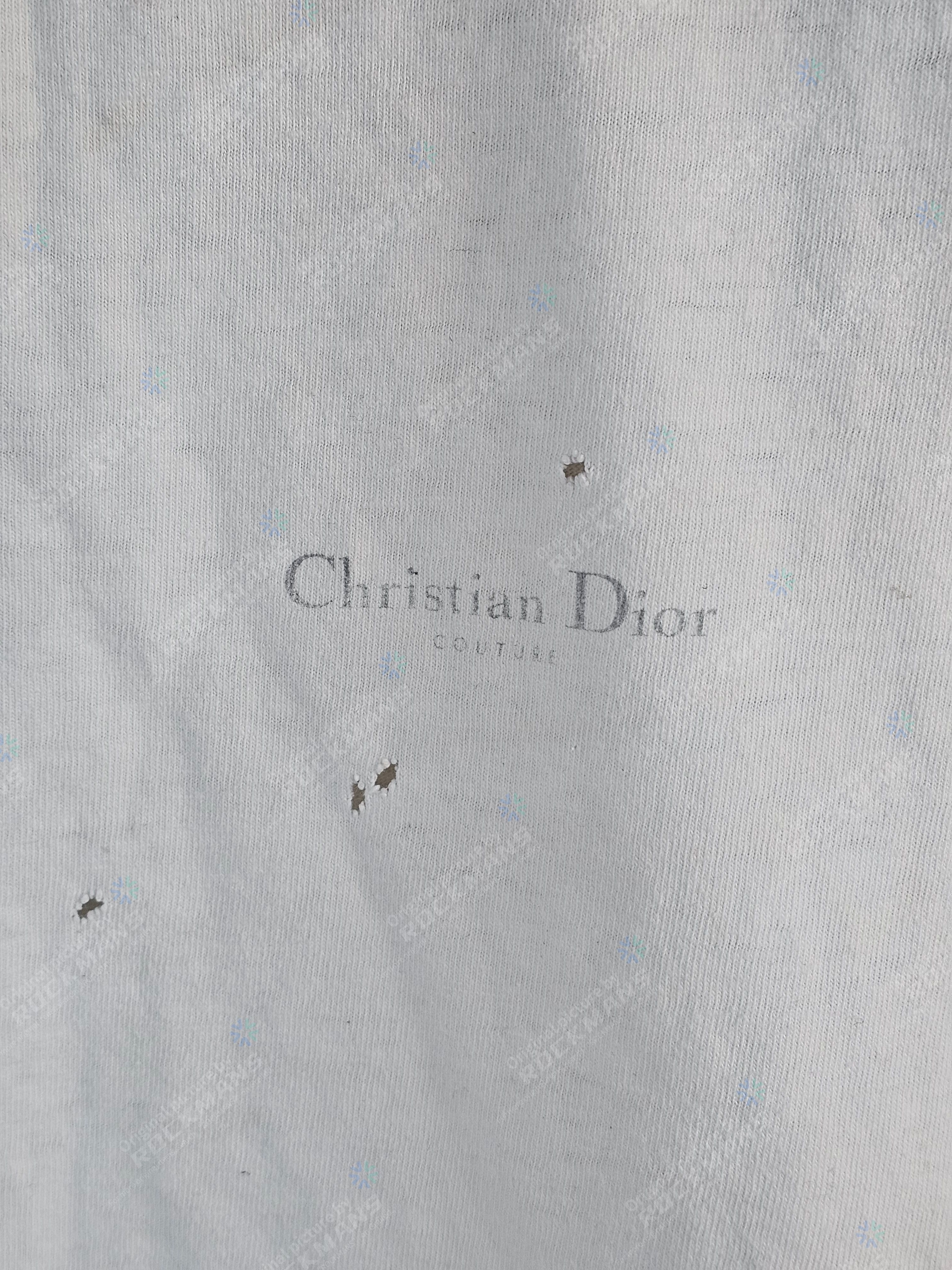 Dior DIOR FW23 Logo Print Distressed Casual OS T-Shirt Size M Size US M / EU 48-50 / 2 - 2 Thumbnail