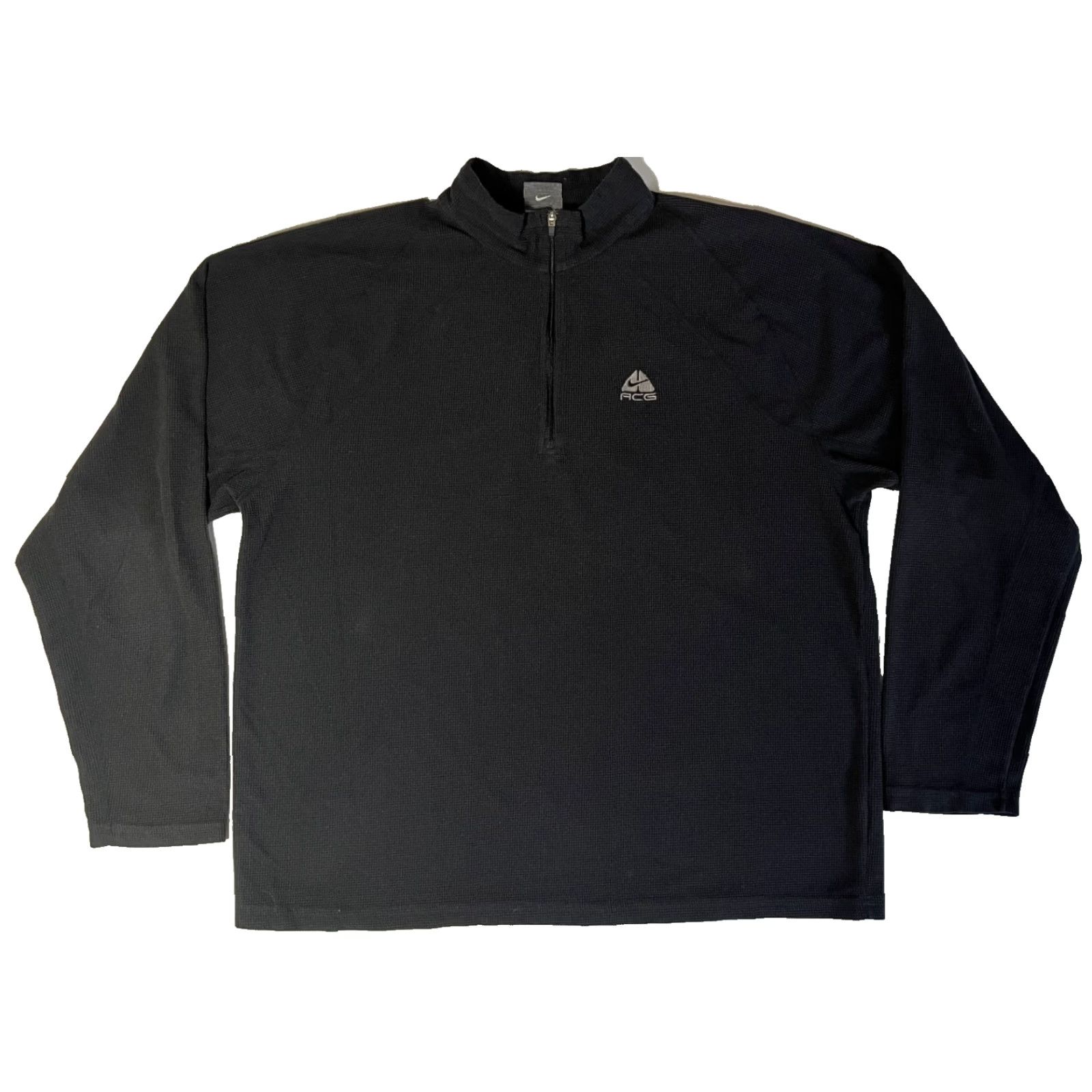 Nike VINTAGE Nike ACG Therma Fit 1/4 Zip Pullover Mens Large Black 100% Polyester Fleece Logo Winter Outdoor Activewear Size US L / EU 52-54 / 3 - 4 Thumbnail