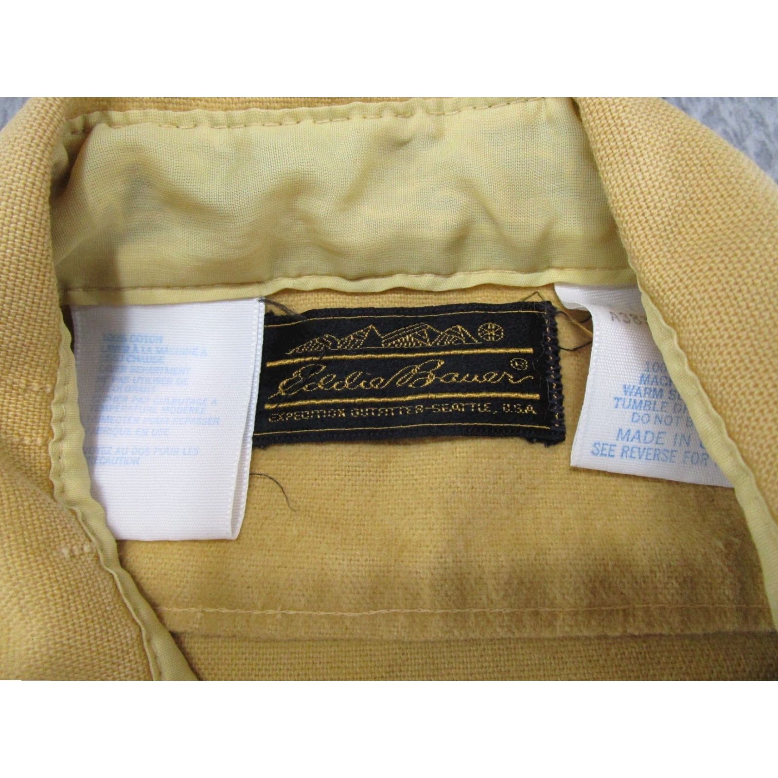 Eddie Bauer VINTAGE Eddie Bauer Flannel Shirt Tall L Gold 90s Chamois Grunge Button-Front Long Sleeve Mens Size US L / EU 52-54 / 3 - 3 Thumbnail