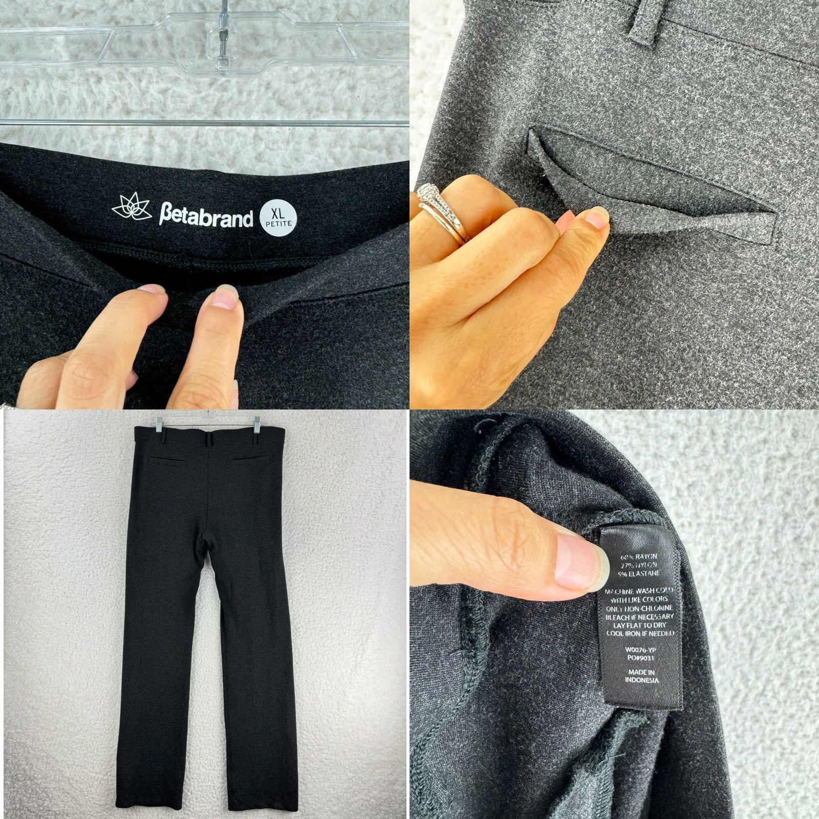 Vintage Betabrand Gray Pull On Straight Leg Pants Womens Stretch Elastic Waist Size XLP Size 40" / US 18 - 8 Thumbnail