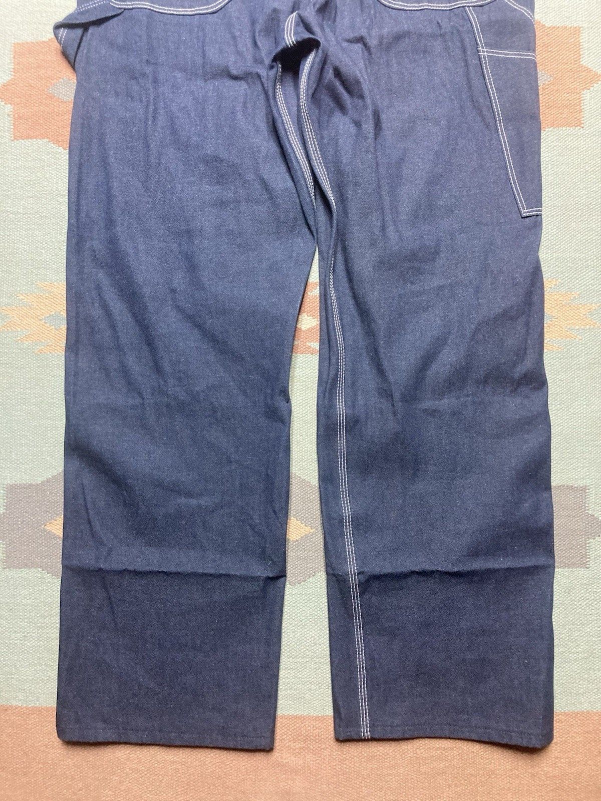 Vintage 80s dickies denim overalls NOS raw denim farm made USA 38x34 Size US 38 / EU 54 - 6 Thumbnail
