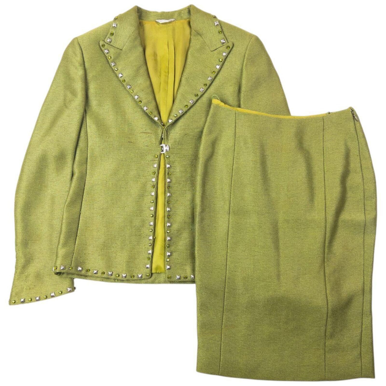 Versace Vintage 90s Gianni Versace Jacket & Skirt Suit Set Size XS Size XS / US 0-2 / IT 36-38 - 1 Thumbnail