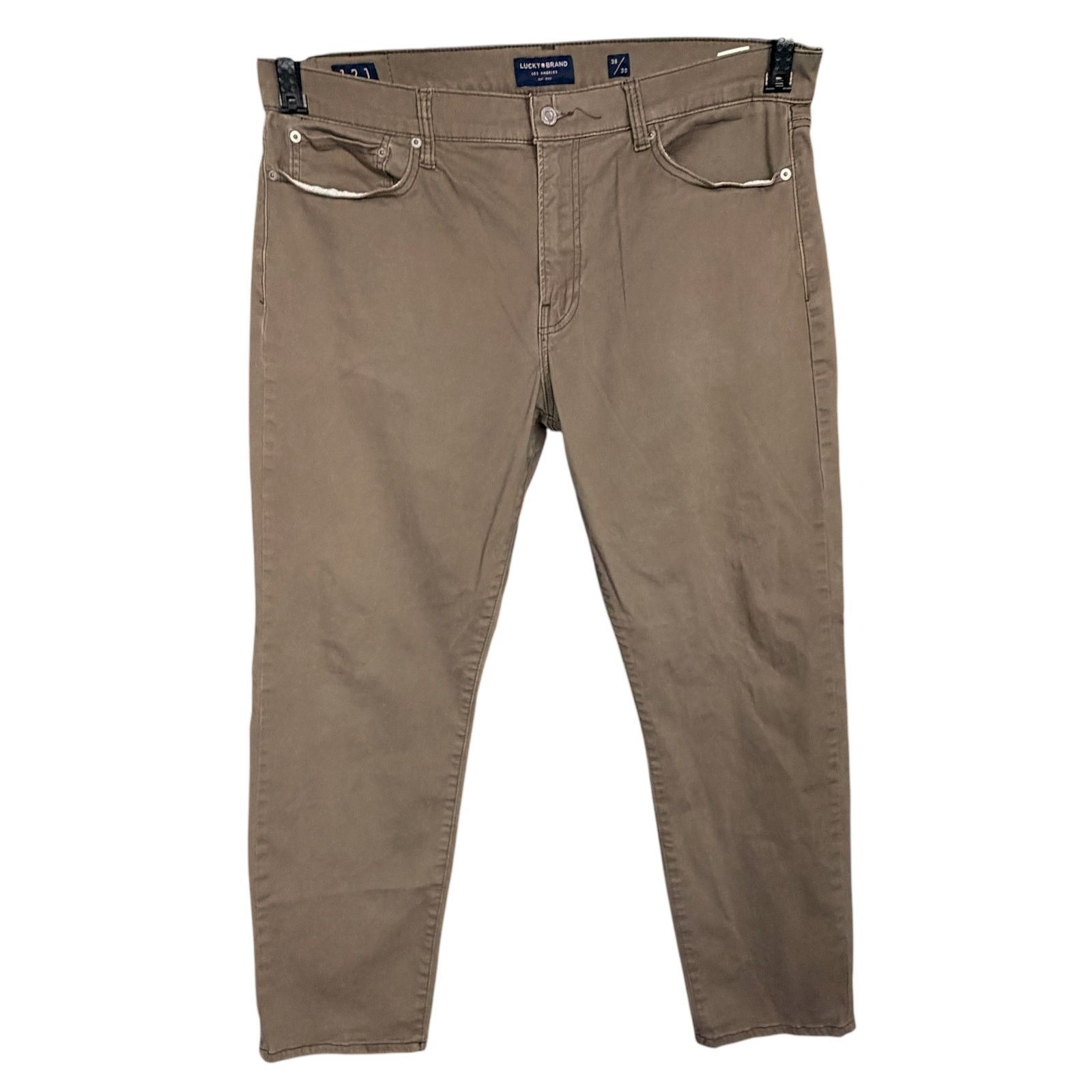 Lucky Brand Lucky Brand Mens 38x30 121 Slim Straight Chino Pants Green Size US 38 / EU 54 - 3 Thumbnail