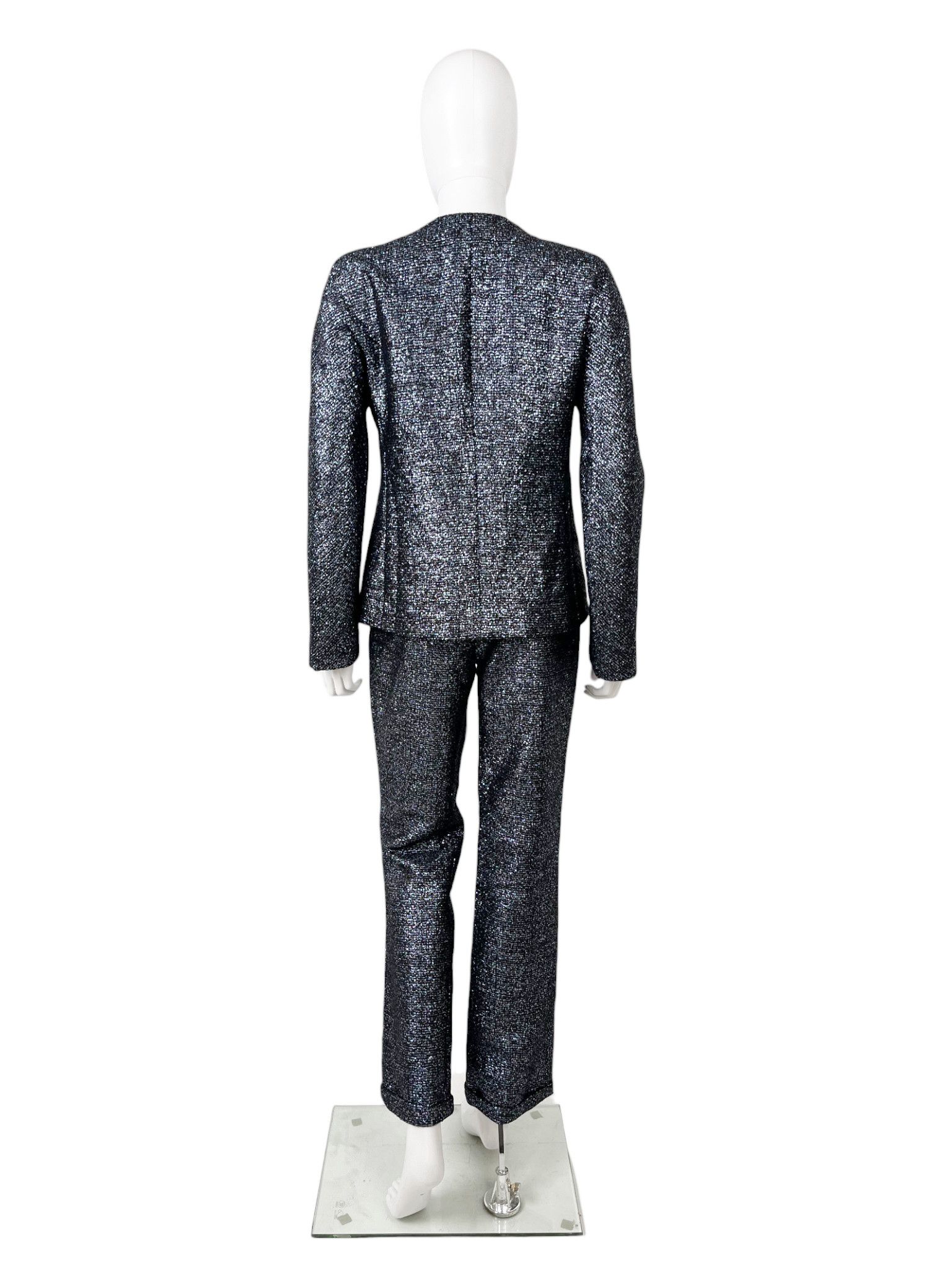 Versace by Donatella F/W 1998 Satin Embellished Wool Set Size S / US 4 / IT 40 - 4 Thumbnail