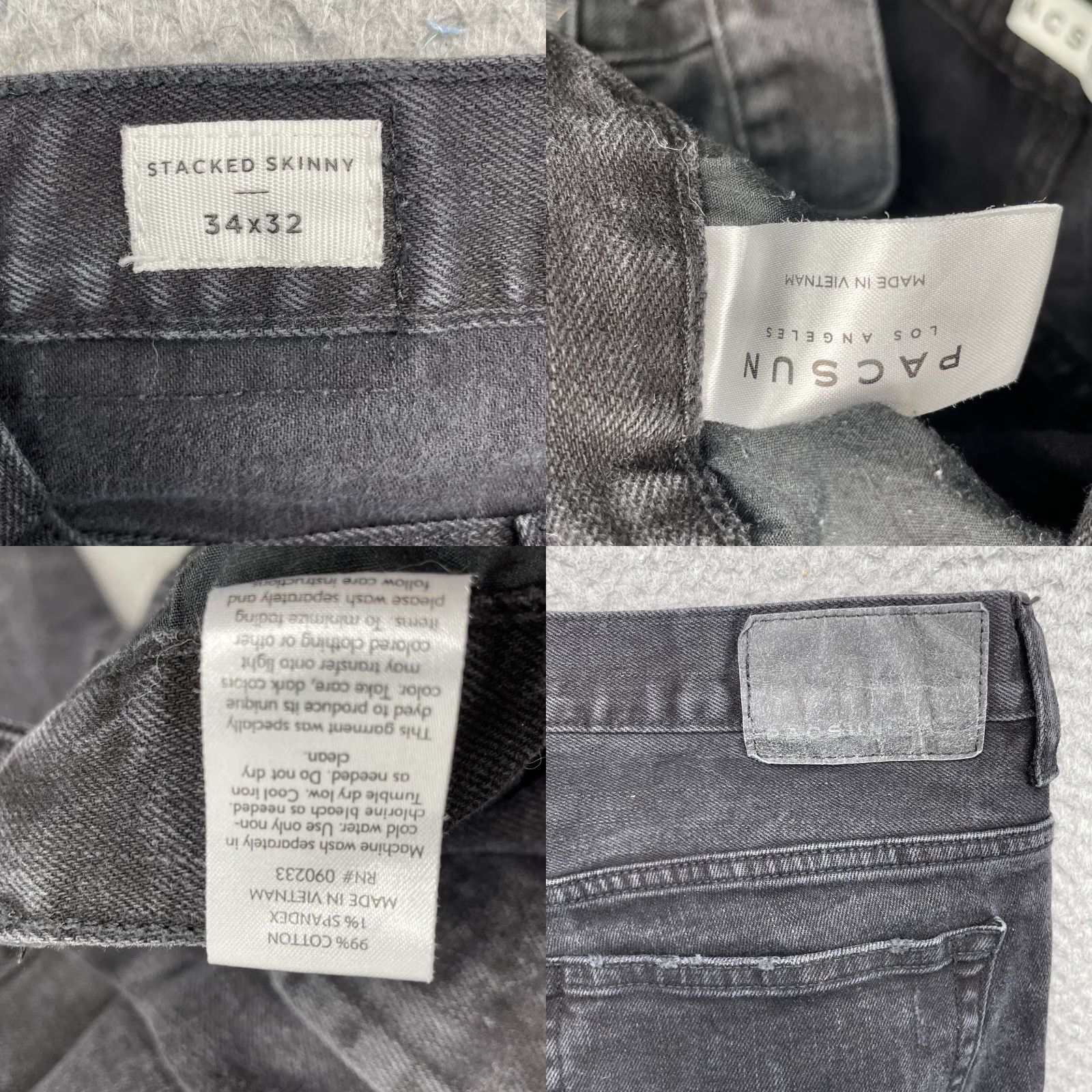 Pacsun Pacsun Jeans 33x21 Black Crop Indie Skater Academia Grunge Stacked Skinny Mens Size US 33 - 8 Thumbnail