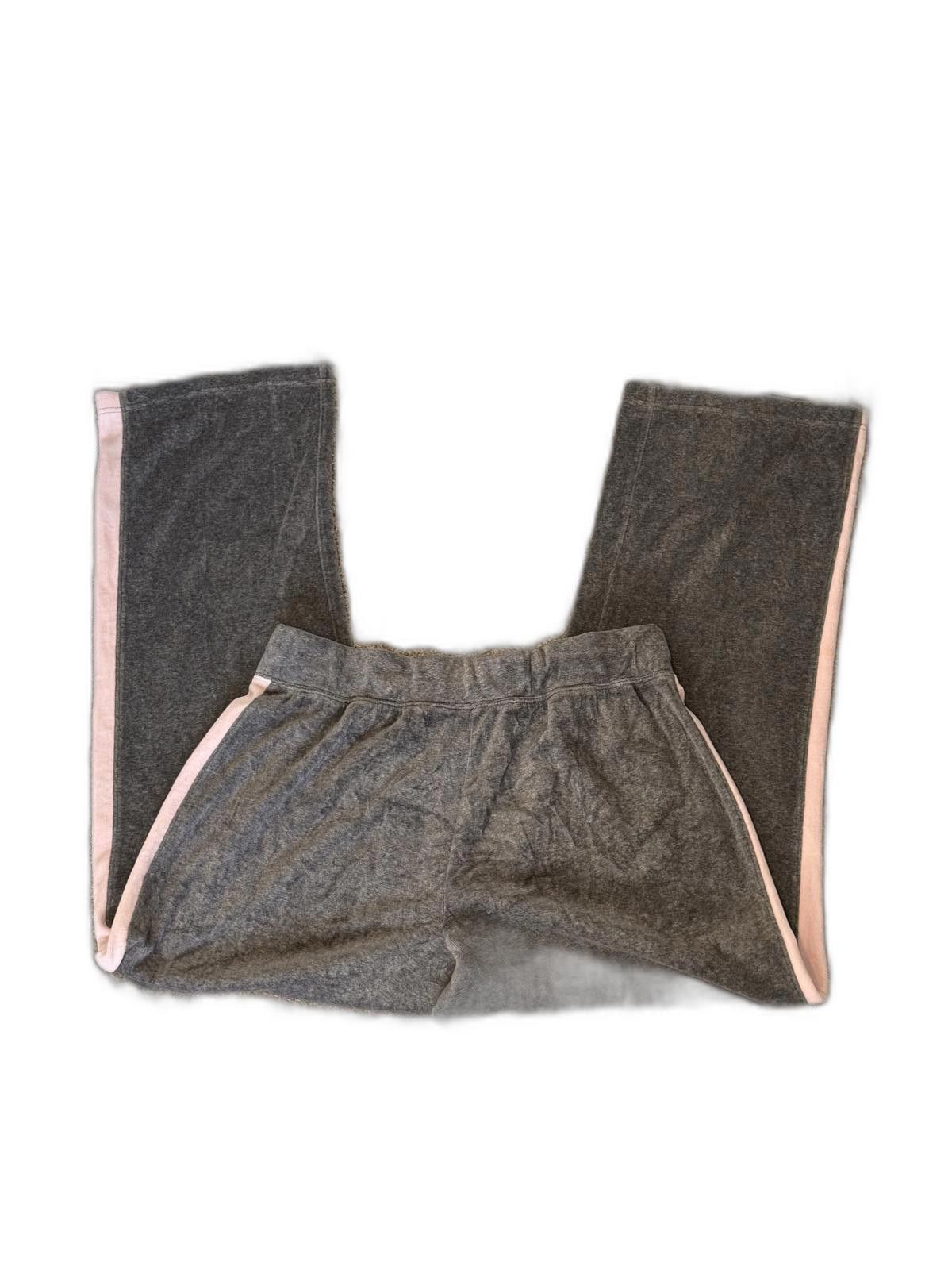 Designer Y2K 2000s Women's Velour Velvet SweatPants with Pink Trim Size 36" / US 14 / IT 50 - 2 Thumbnail