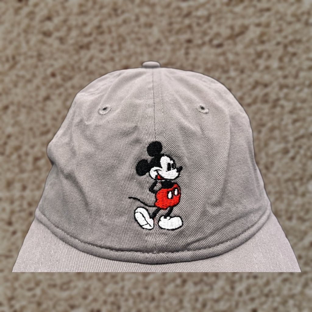 Disney Disney Mickey Mouse Hat Cap Strap Back Adult One Size Gray 100% Cotton Size ONE SIZE - 1 Thumbnail