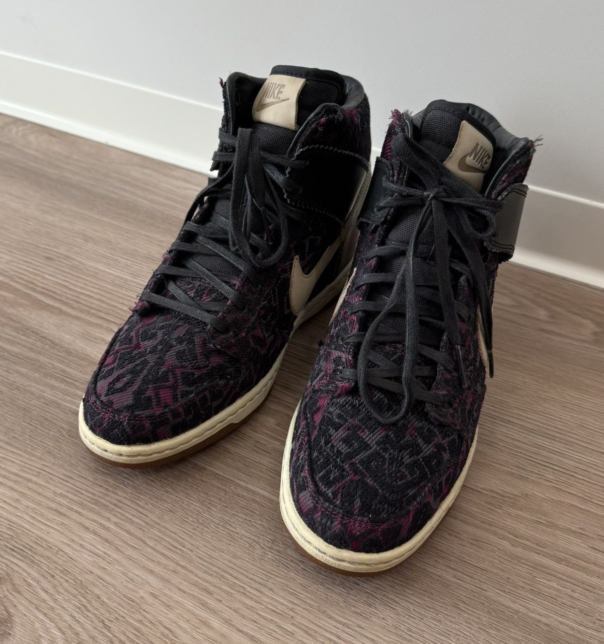 Nike Nike Dunk Sky Hi Black Purple Tribal Hidden Wedge Sneakers Size US 8.5 / IT 38.5 - 3 Thumbnail