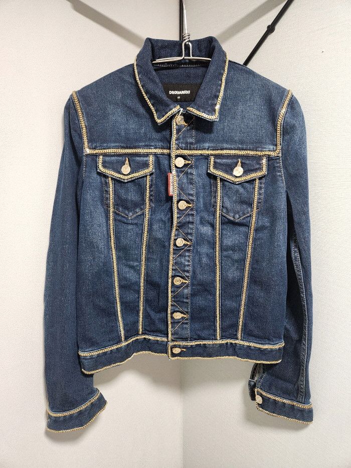 Dsquared2 DSQUARED2 chain-detailed cropped denim jacket Size M / US 6-8 / IT 42-44 - 1 Thumbnail