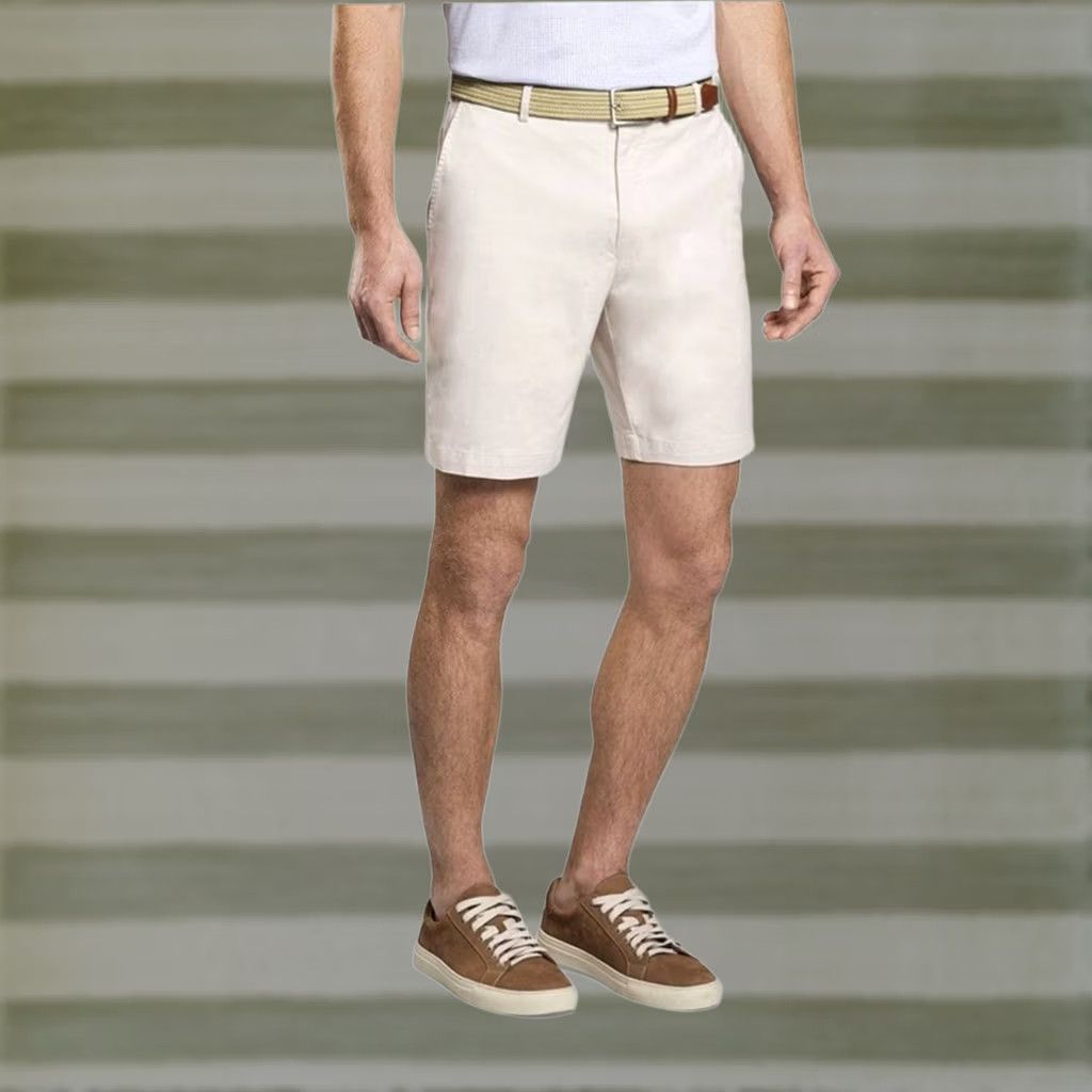 Peter Millar PETER MILLAR CROWN MEN'S SOFT TOUCH TWILL SHORTS SIZE 42 CREAM Size US 42 / EU 58 - 1 Thumbnail