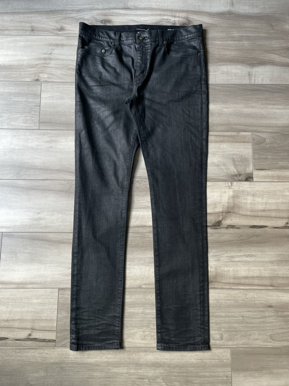 Image of Saint Laurent Paris Saint Laurent D02 Waxed Denim in Black, Men's (Size 34)