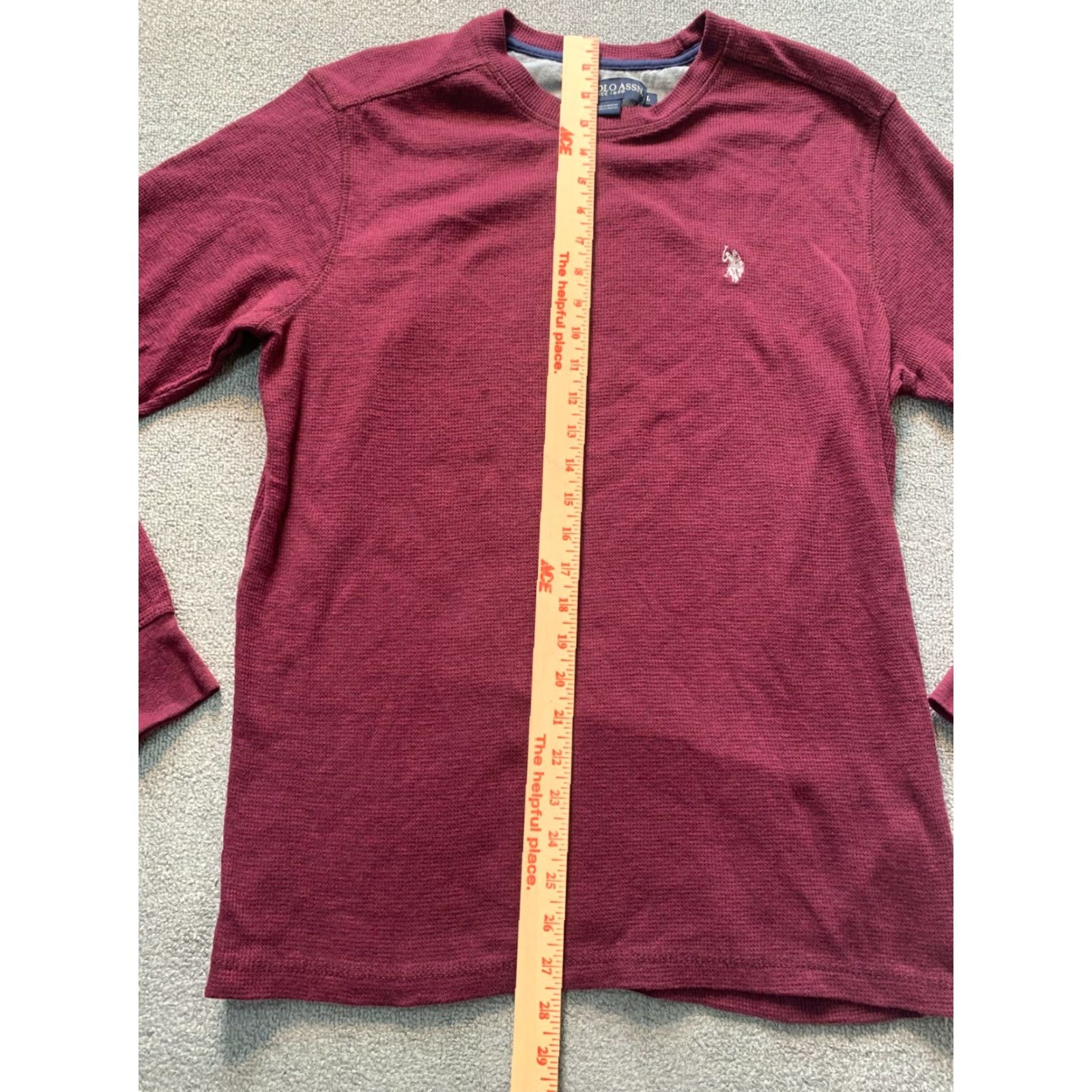 Vintage U.S. Polo Assn Long Sleeve Mens Shirt L Maroon Dress Shirt Cotton Blend Buttoned Collared Regular Fit Logo - Red Size US L / EU 52-54 / 3 - 4 Thumbnail