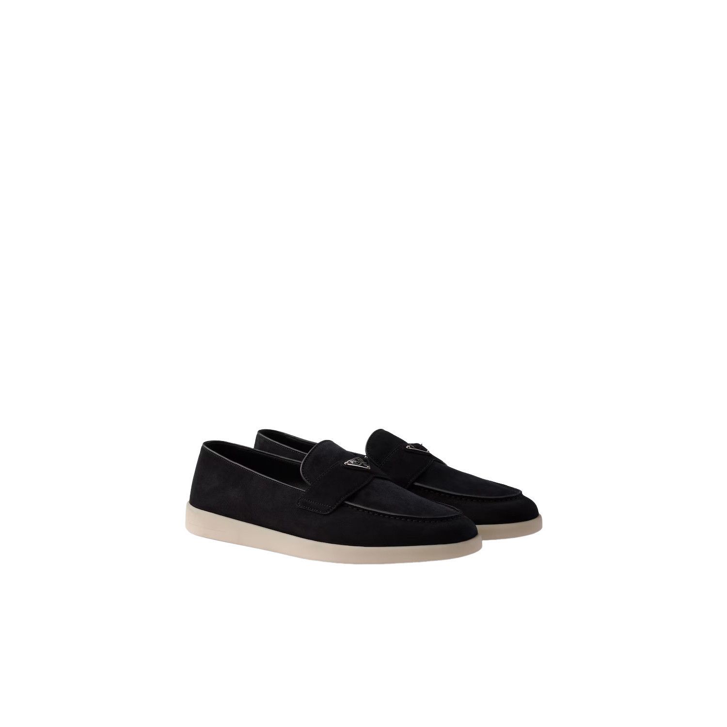 PRADA $995 Black Suede Loafers New And Authentic (Men's size