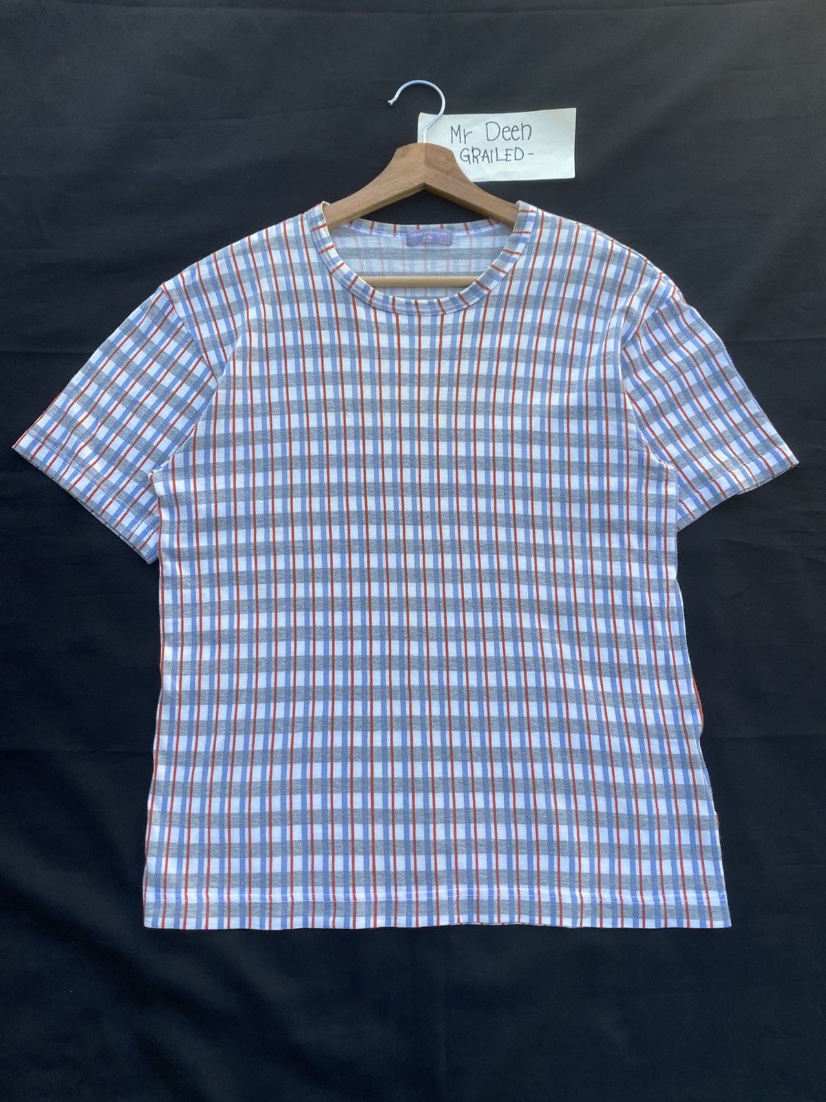 Rare Vtg AD2001 Comme Des Garcons CDG Checkered Tshirt