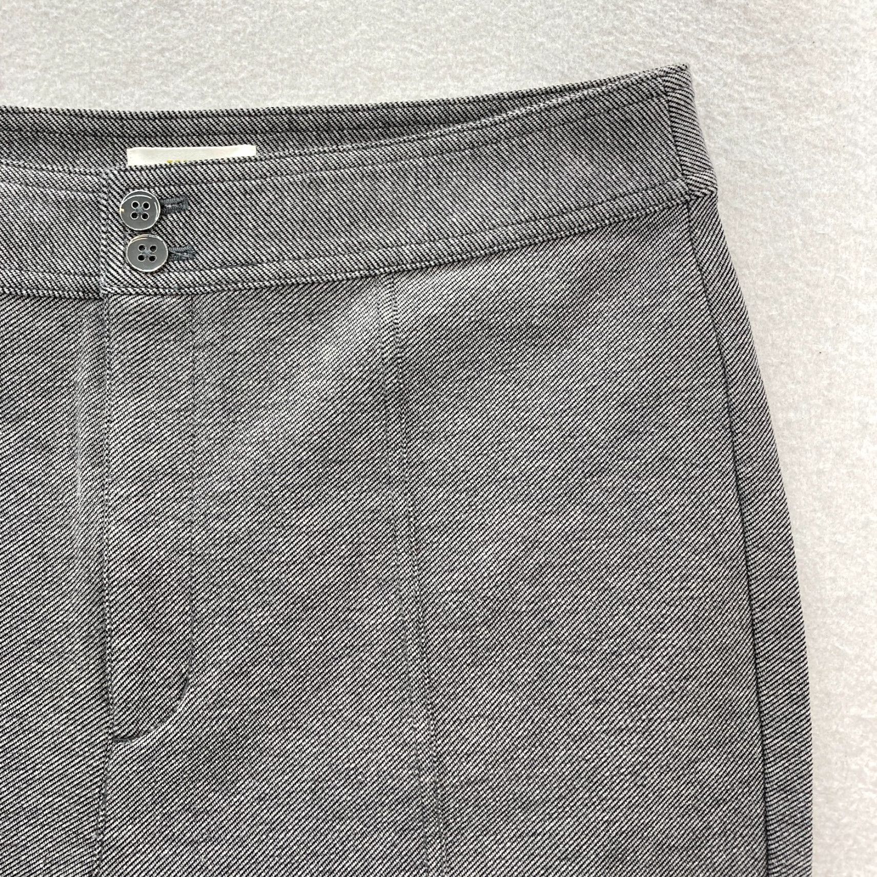 Vintage Maeve Anthropologie Kick Boot Pants Women's 12P Petite Gray Stretch City Career Chino Boots Jeans Size 34" / US 12 / IT 48 - 3 Thumbnail