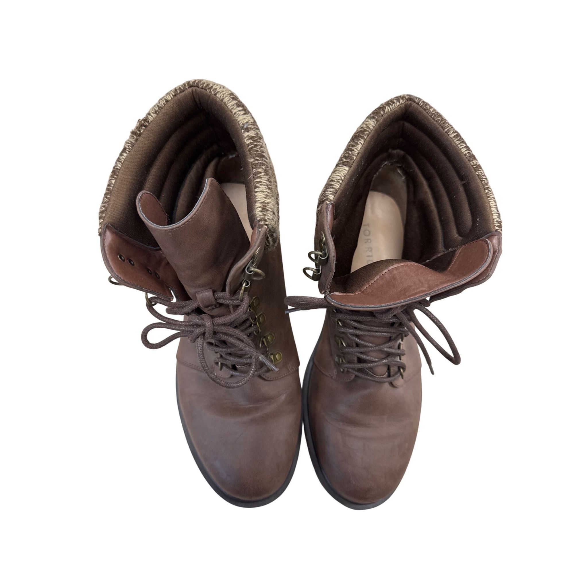Torrid Torrid Womens Brown Faux Leather Hiking Sweater Boots Size 1 Size US 10 / IT 40 - 9 Thumbnail