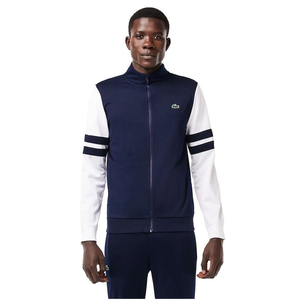 Lacoste o1s22i1n1124 Contrasting Sleeves Full Zip Sweatshirt Size US XXL / EU 58 / 5 - 2 Thumbnail