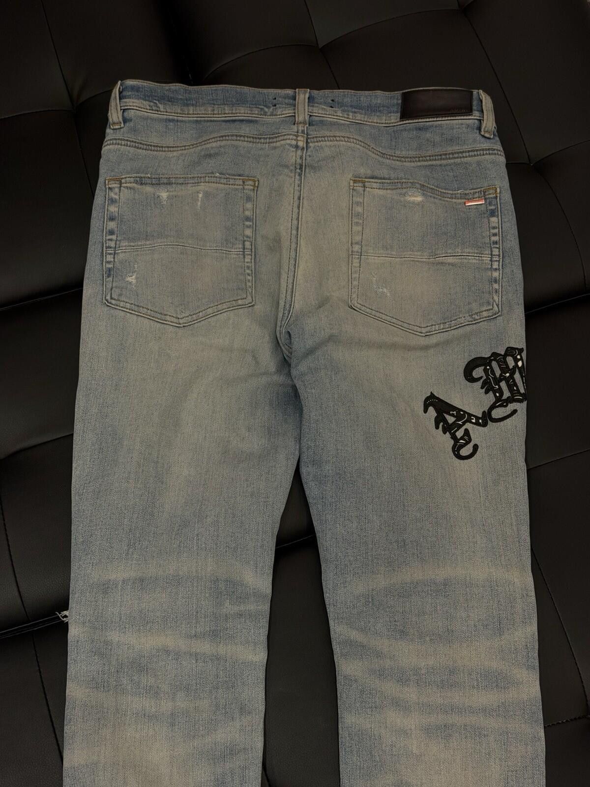 Amiri Size 31 - Amiri Blue Wrap Logo Jeans 100% Authentic Size US 31 - 9 Thumbnail