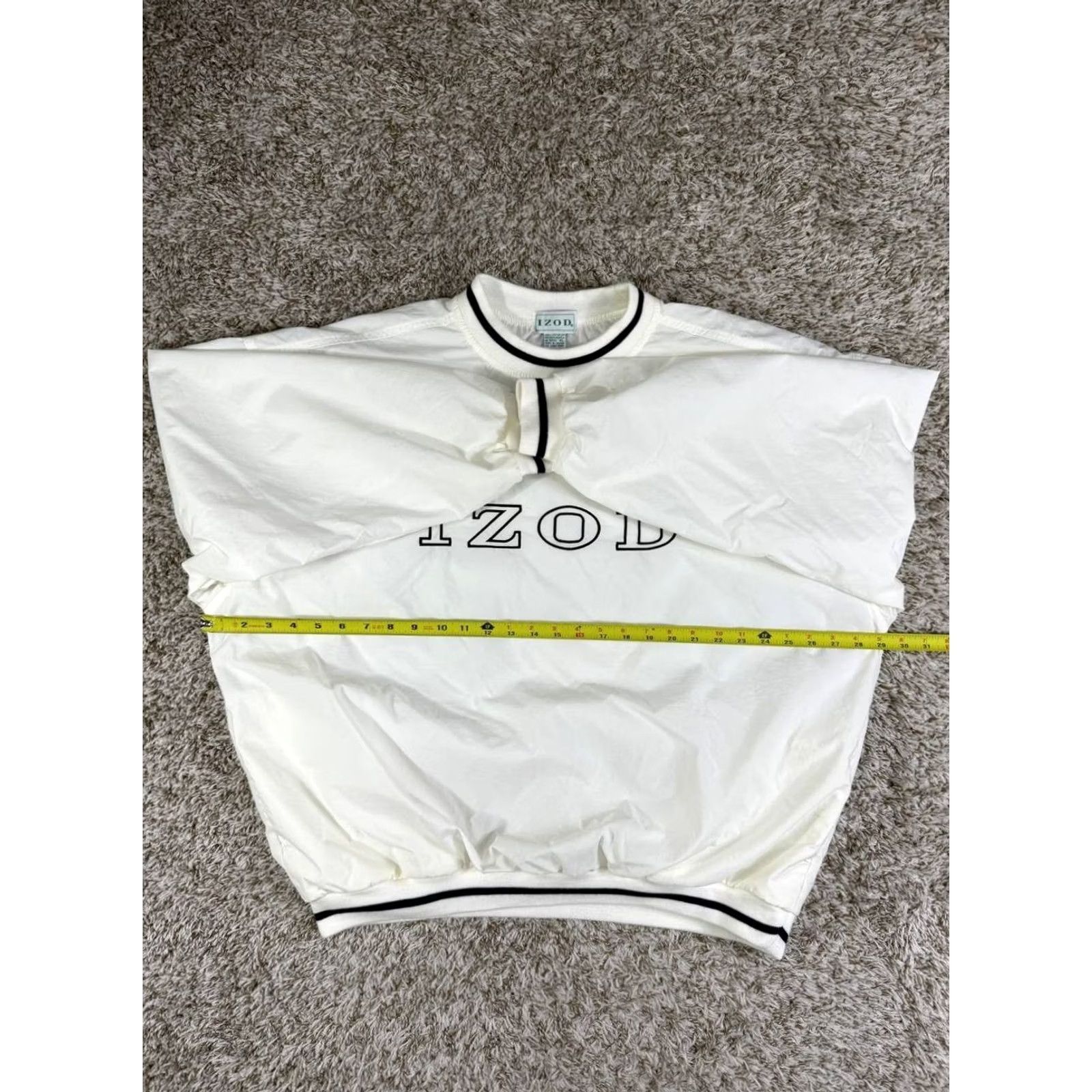 Izod VINTAGE IZOD Jacket Mens XL White Pullover Nylon Windbreaker Bomber Men Size Y2K Size US XL / EU 56 / 4 - 7 Thumbnail