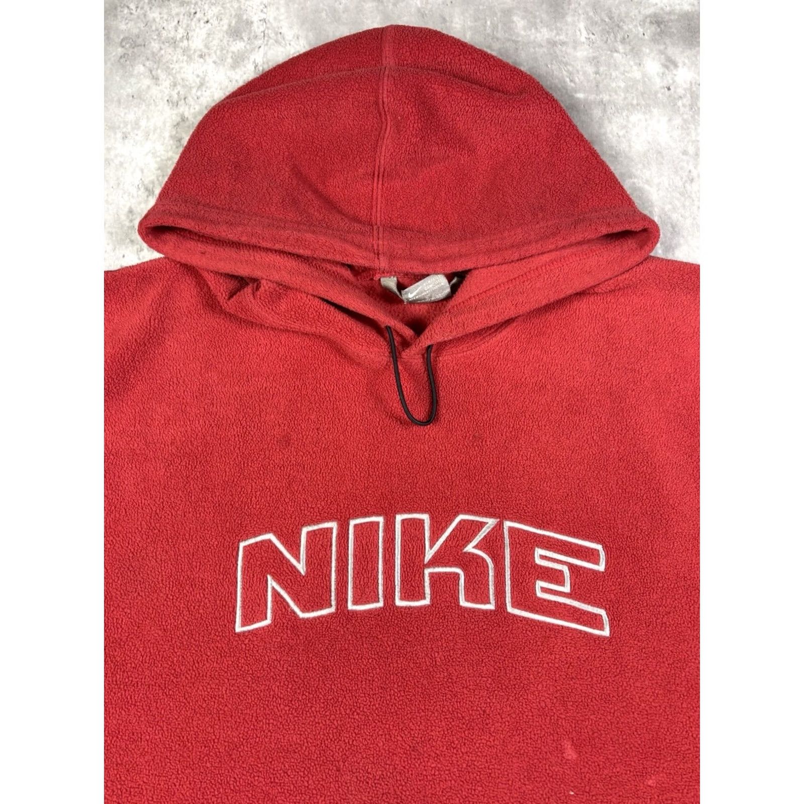 Nike VINTAGE Nike Red Pullover Fleece Hoodie Mens XL Embroidered Spellout 90s Sports Classic Size US XL / EU 56 / 4 - 4 Thumbnail
