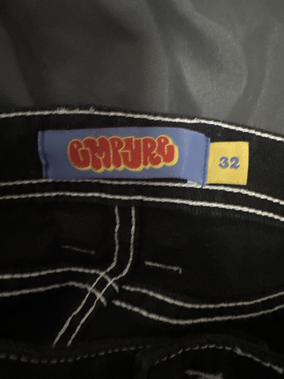 Empyre Empyre Black Baggy Jeans w/white stitching Size US 32 / EU 48 - 3 Thumbnail
