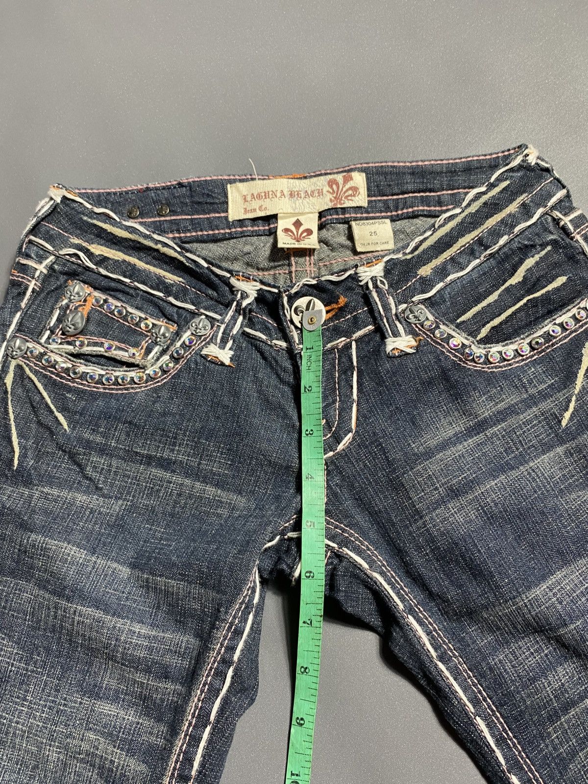 Vintage VTG Y2K 2000s Laguna Beach Jean Co Low Waist USA Made Jeans Size 25" / US 0 / IT 36 - 17 Thumbnail
