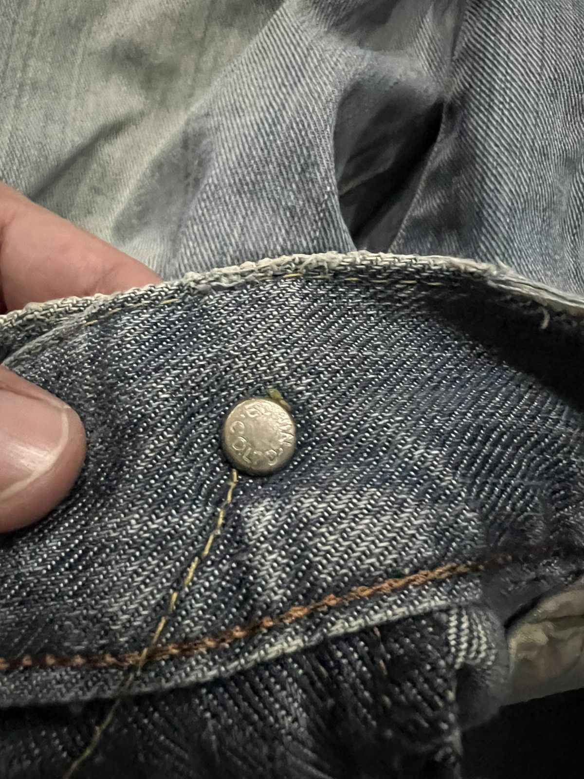 Edwin × If Six Was Nine × Le Grande Bleu (L.G.B.) VINTAGE EDWIN 504 R MUD WASH DISTRESS JEANS Size US 30 / EU 46 - 16 Thumbnail