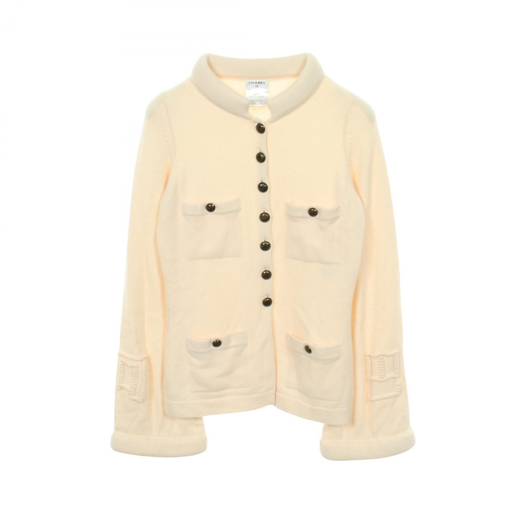 Chanel Chanel Chanel Camellia Button Cashmere Wool Cardigan Textile Tops DUTY FREE for USA Size ONE SIZE - 1 Thumbnail