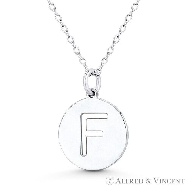 Other Initial Letter "F" Cutout 20x15mm Round Disc Pendant Size ONE SIZE - 1 Preview
