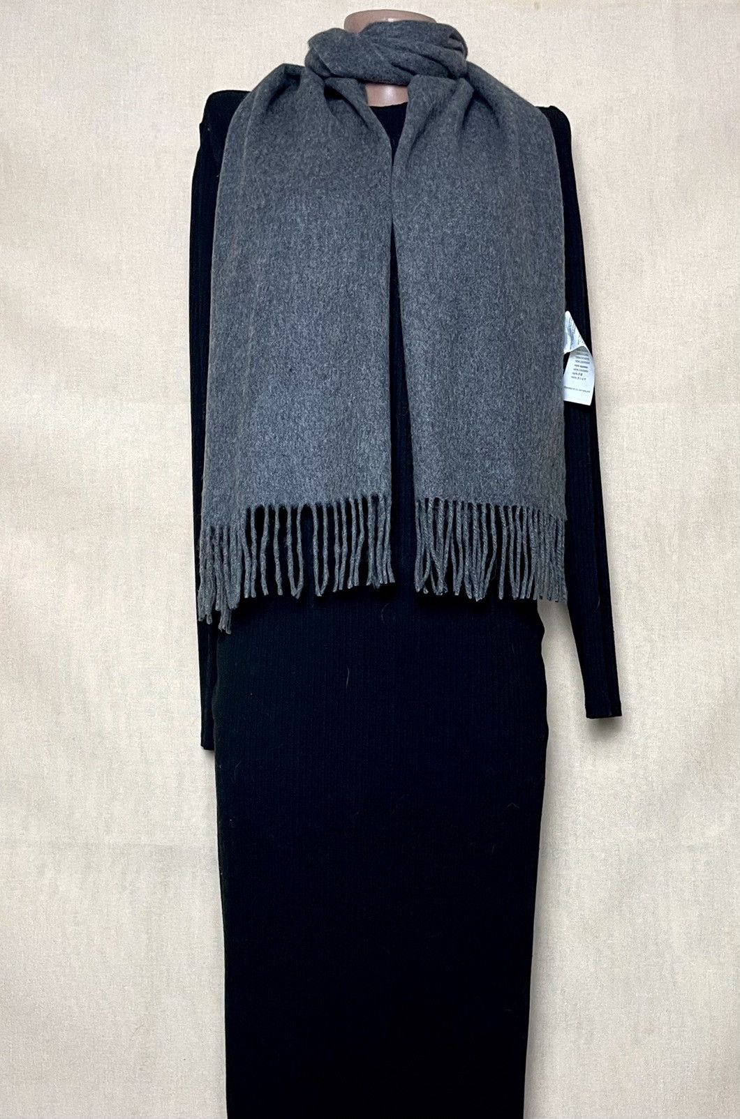 Vintage Cash-mere grey cashmere scarf Size ONE SIZE - 2 Thumbnail