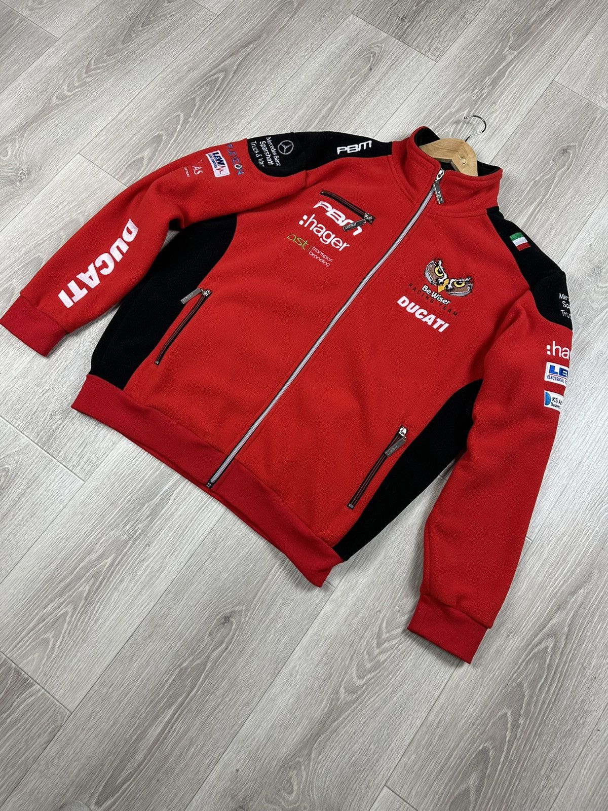 Ducati × Mercedes-Benz × Vintage Very Rare Racing Fleece Jacket Be Wiser Ducati Mercedes Size US M / EU 48-50 / 2 - 3 Thumbnail