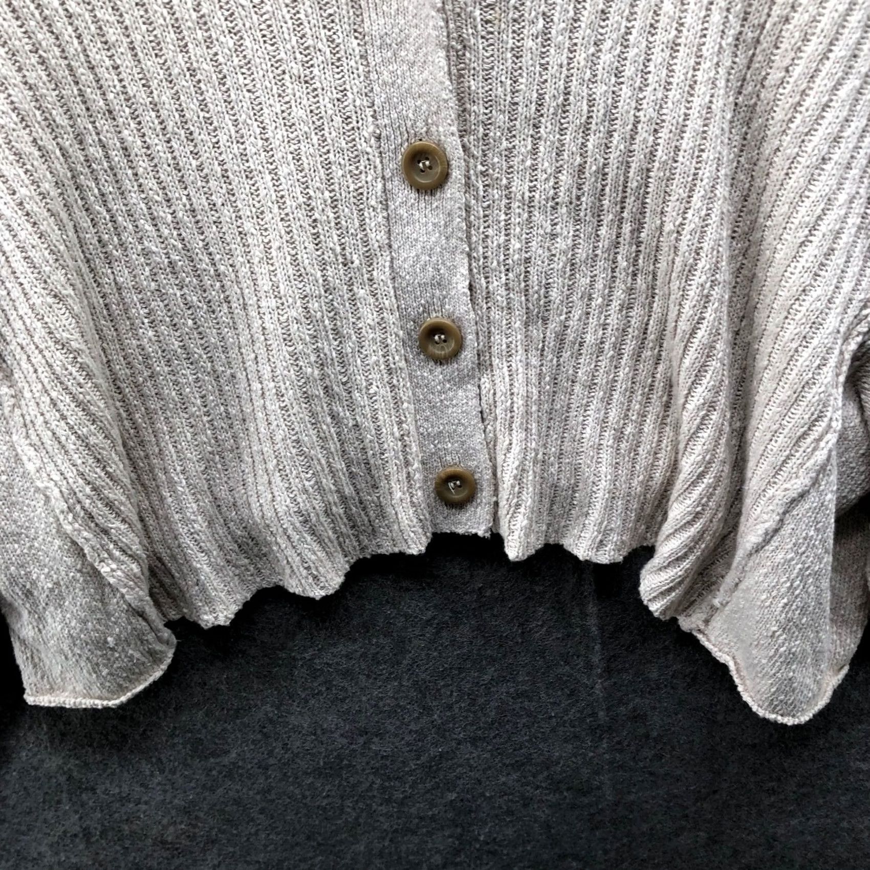 Bdg BDG Urban Outfitters Cardigan Womens S Beige Oversized Cropped Textured Slouchy Size S / US 4 / IT 40 - 4 Thumbnail