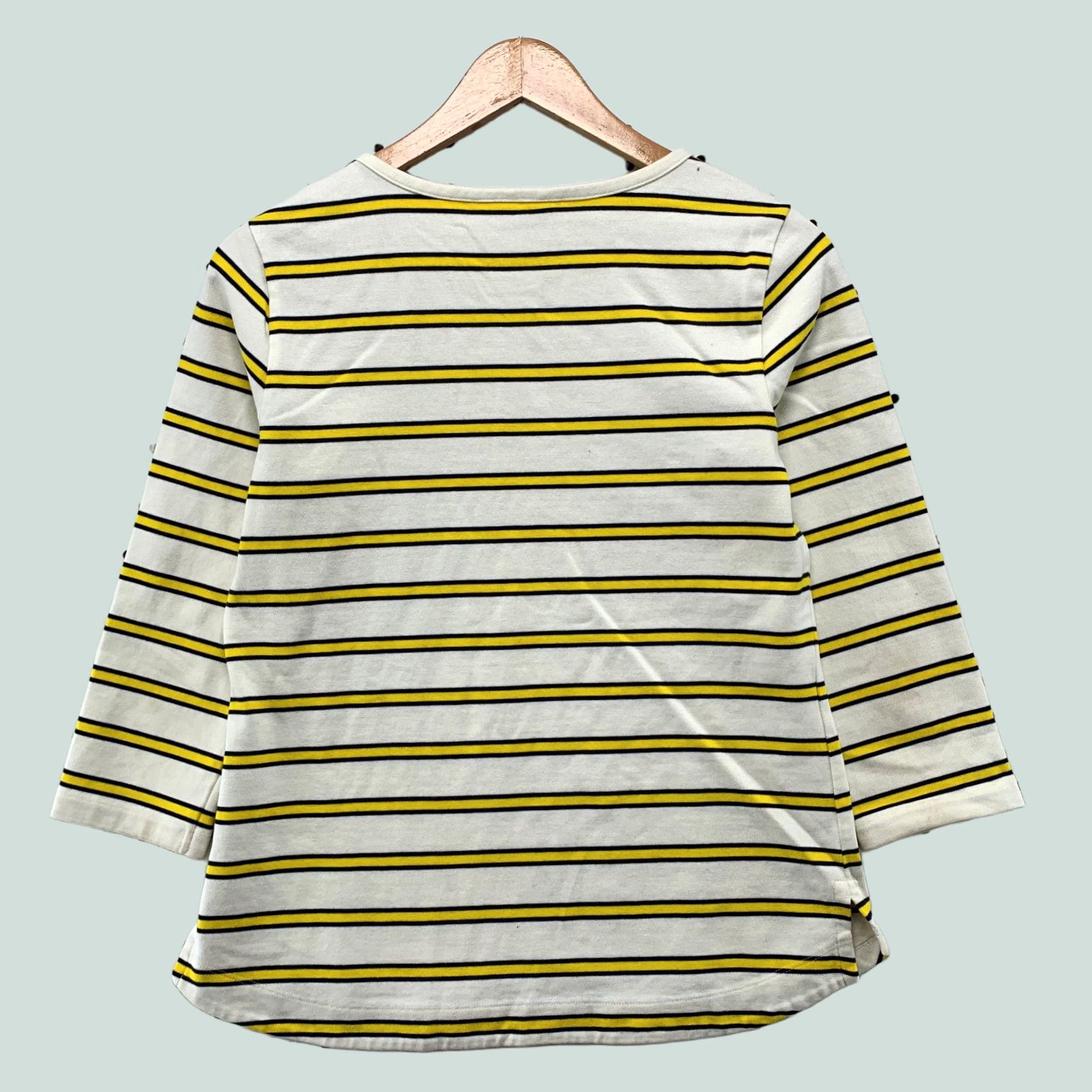 Brooks Brothers Brooks Brothers Fleece Top Womens Small White Striped 3/4 Sleeve Nautical Shirt SS Mens Women Girls Size S / US 4 / IT 40 - 1 Thumbnail