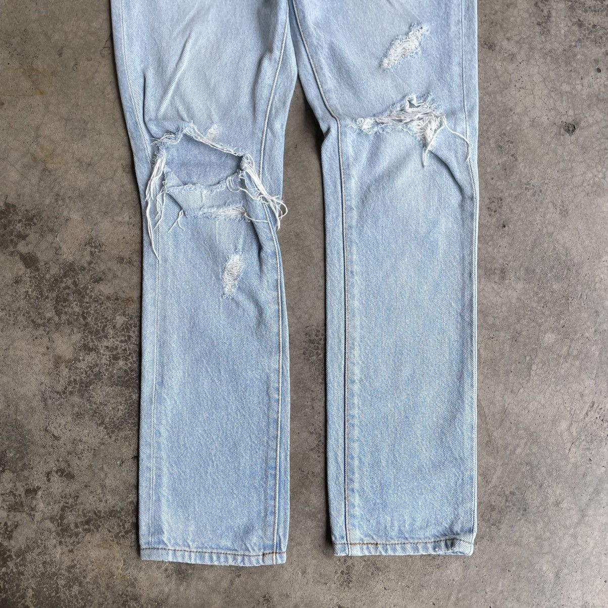 Japanese Brand 🔥🇯🇵Cube Sugar Pure Indigo Ripped Distress Denim Jeans Size US 28 / EU 44 - 3 Thumbnail