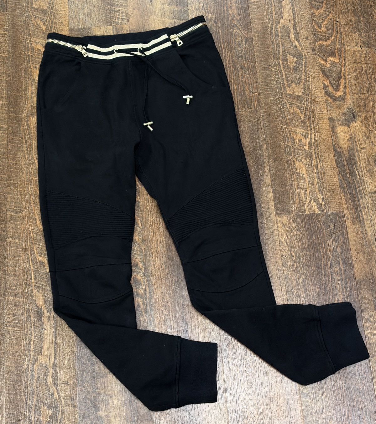 Balmain Balmain Black Biker Jogger Sweatpants Size US 36 / EU 52 - 1 Thumbnail