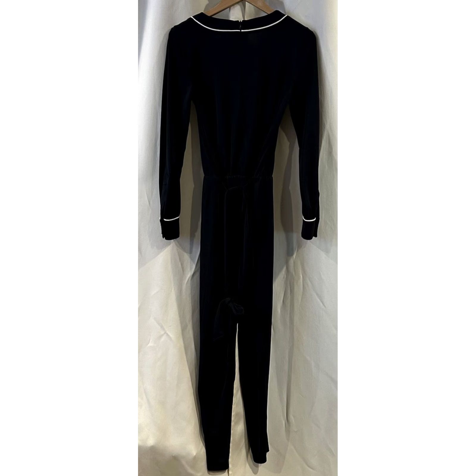 Ralph Lauren Ralph Lauren Navy Blue Knit Jumpsuit One-Piece V-Neck Zip Closure Pockets Leggings Included Regular Size M Women Size 32" / US 10 / IT 46 - 4 Thumbnail