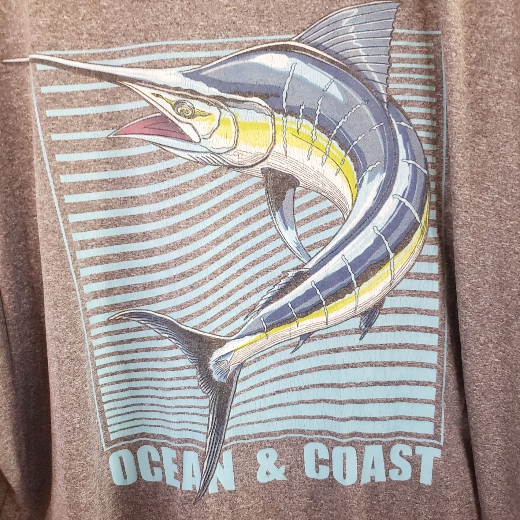 Vintage Ocean Coast Mens Long Sleeve T-Shirt Sun Block UPF 50 Gray 2XL Raglan Crew Neck Solid Casual Fishing Outdoor Sports Nationwide Size US XXL / EU 58 / 5 - 3 Thumbnail