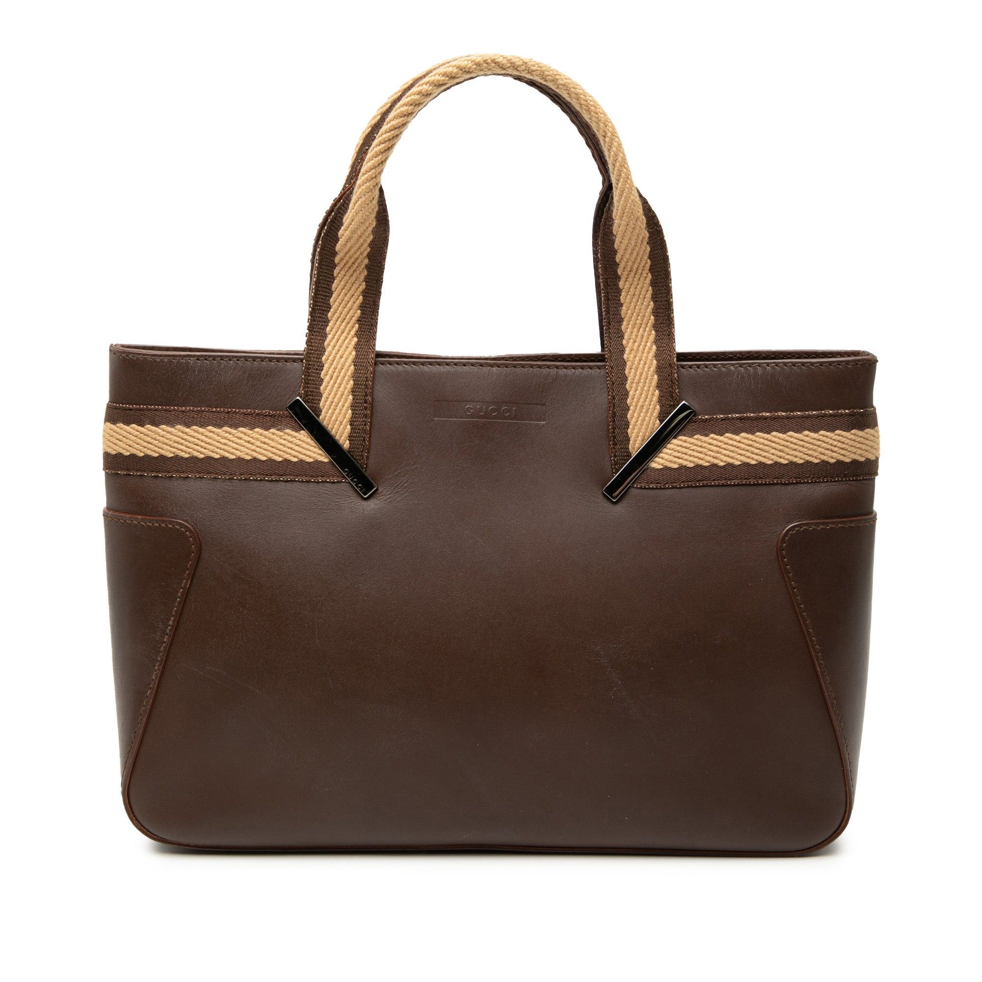 Gucci Leather Web Handbag Size ONE SIZE - 1 Thumbnail