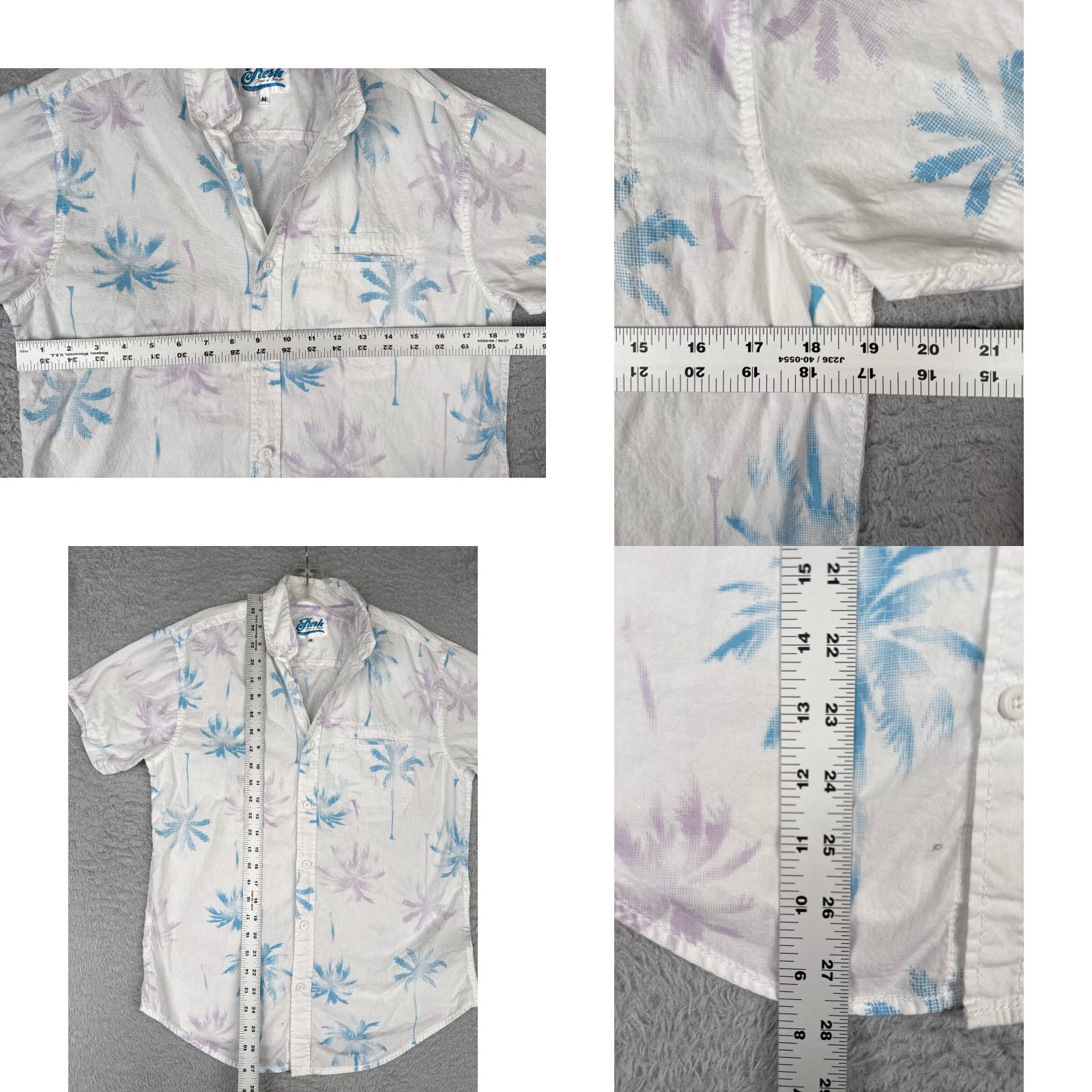 Vintage Fresh Prints Of Bel Air Shirt Men Medium White Palm Tree Hawaiian Cotton READ Size US M / EU 48-50 / 2 - 8 Thumbnail