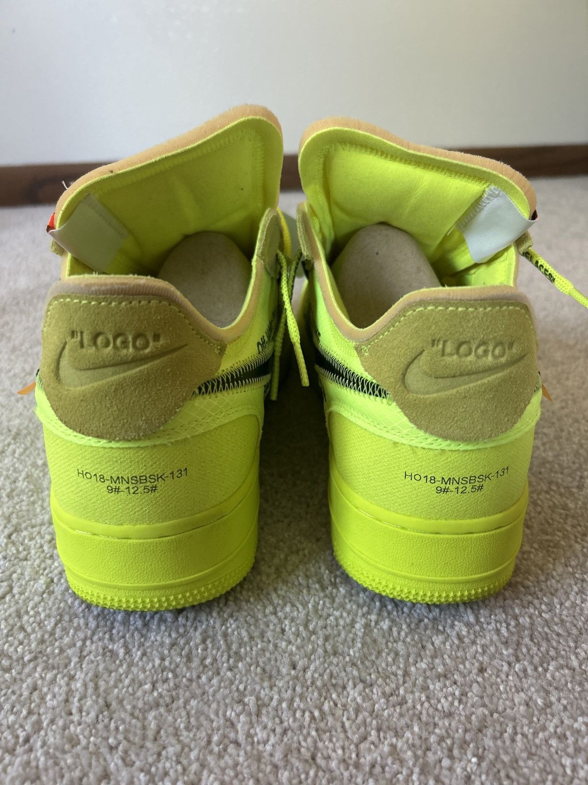 Nike × Off-White The 10: Nike Air Force 1 Low Off White Volt Size US 9.5 / EU 42-43 - 4 Thumbnail
